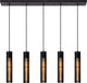 Lucide lionel - lampada a sospensione - 5xe27 - nera