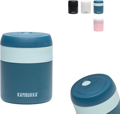 Kambukka bora - lonchera - 600 ml - recipiente de comida mantiene caliente durante 9 horas 100% a prueba de fugas - taza de almuerzo para llevar - verde azulado intenso