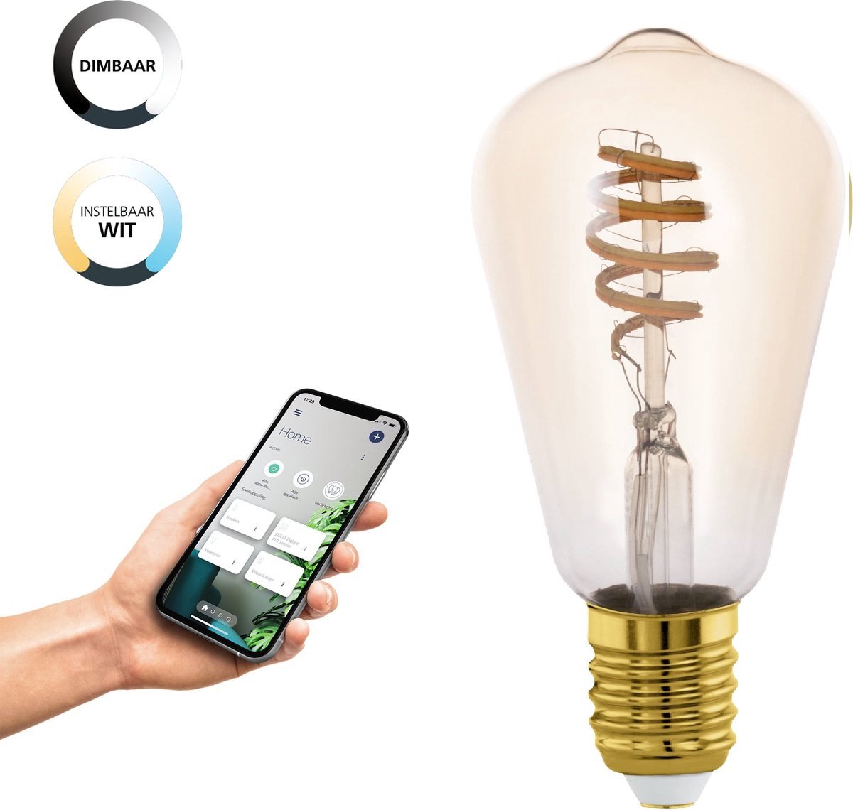 Lampada LED intelligente Eglo connect.z - E27 - ø 6,4 cm - luce bianca regolabile - dimmerabile - zigbee