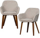 Sedie per sala da pranzo con base Vtwonen - tessuto in velluto - beige sabbia - 80x58x58 cm - set di 2