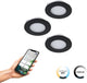 Eglo connect.z fueva-z smart inbouwlamp - ø 8,5 cm - zwart wit - set 3 spots - instelbaar wit licht - dimbaar - zigbee