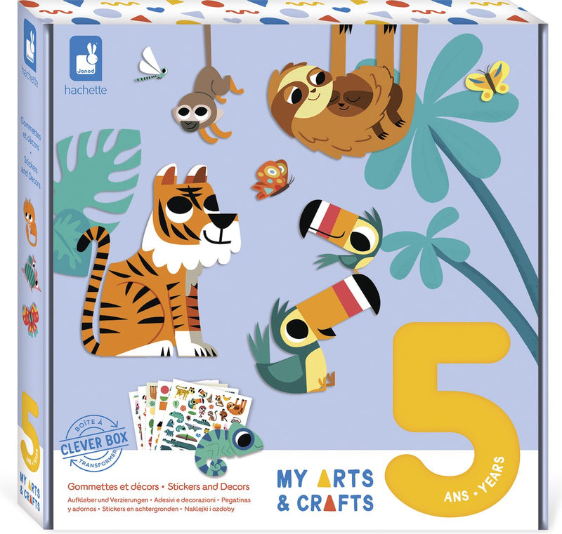 Janod - mis manualidades - set de manualidades con pegatinas adhesivas
