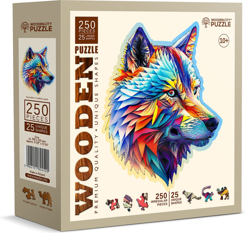 Wooden City wooden.city puzzle in legno - lupo - 250 pezzi - giocattoli educativi.