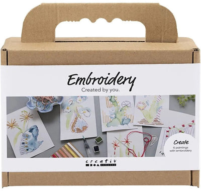 Mini set hobby ricamo Creativ Company, quadri con ricami, vari colori, 1 scatola