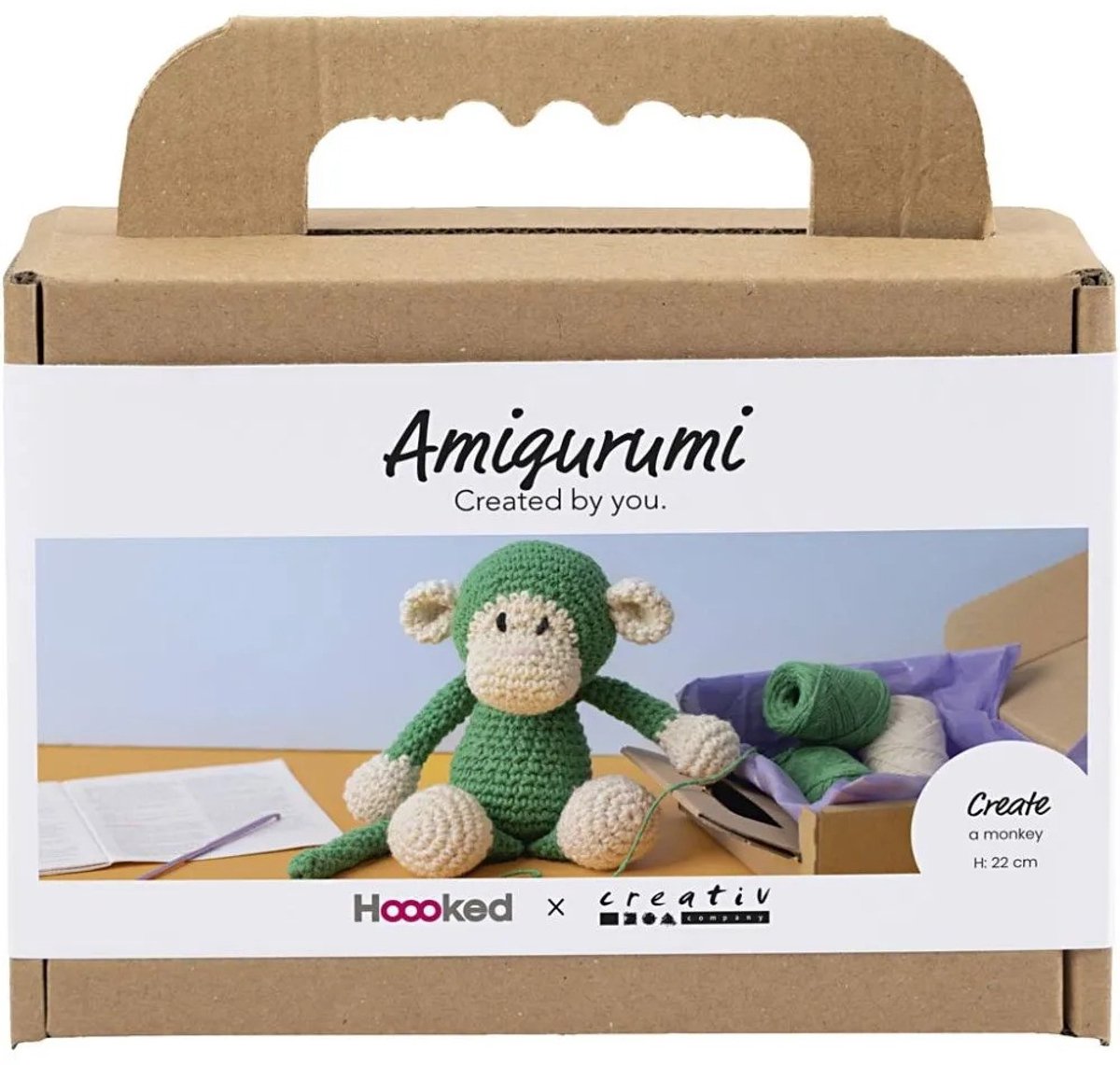 Creativ company hobby set amigurumi, mono, verde, blanquecino, 1 caja