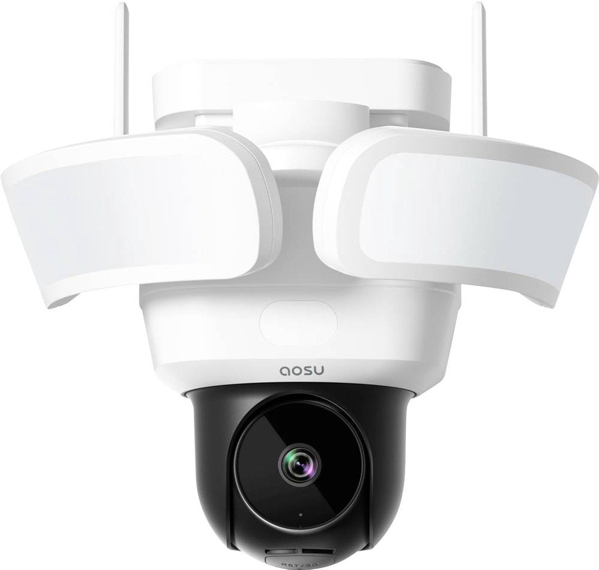 Aosu Floodlight Cam Pro - Telecamera di sicurezza da 5 MP - Vista a 360° - Tracciamento AI - Visione notturna a colori