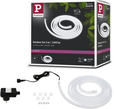 Striscia LED da esterno semplice Paulmann 3 metri luce diurna - set plug play - 12 W - 24 V - bianco - plastica