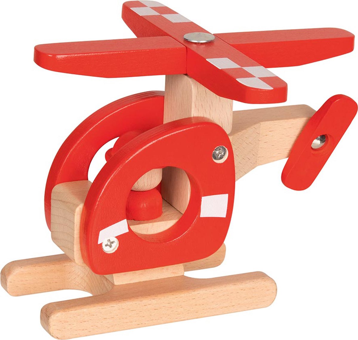 Helicóptero de madera de Goki rojo