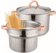 Klausberg 7739 - cacerola con inserto para pasta - 2 partes - 24 cm - 7,5 litros - acero inoxidable - todas las fuentes de calor