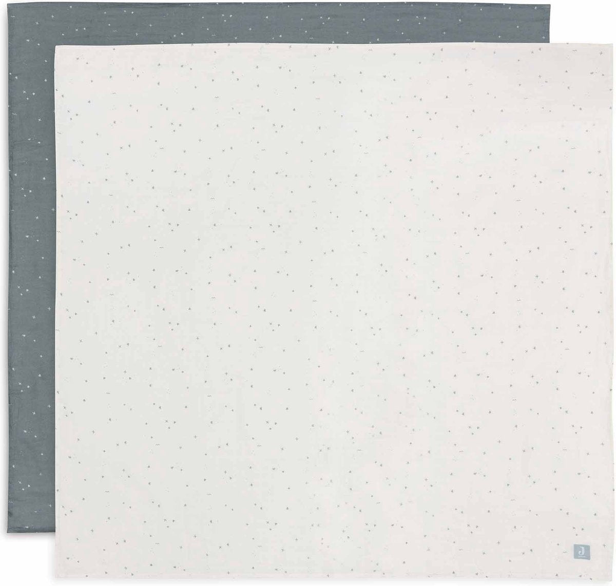 Jollein - paño hidrófilo grande 115x115cm - paño envolvente - algodón suave - 2 piezas - verde mar centelleante