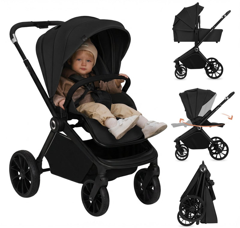 Lionelo mika plus - passeggino 2in1 - set XXL - versatile e tutto l'anno - ruote grandi - fino a 22 kg - funzionamento con una sola mano - per tutti i tipi di terreno - set di accessori