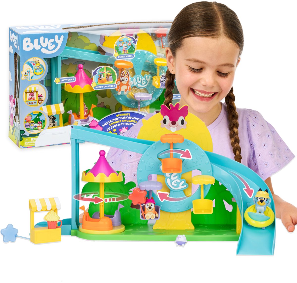 Spectron Bluey e il set da gioco definitivo del parco divertimenti Bingo