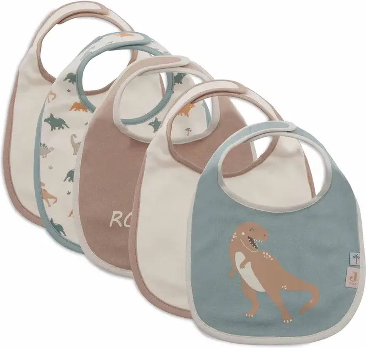 Jollein - bavaglino - impermeabile - bavaglini - roarsome - 5 pezzi
