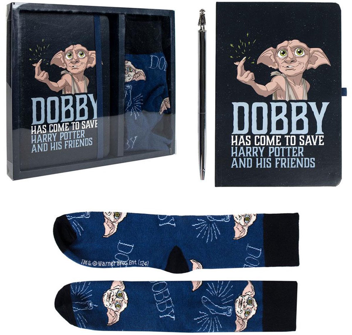 Set regalo di cancelleria Brandless Sans Marque di Harry Potter, quaderno A5, penna e calzini Dobby