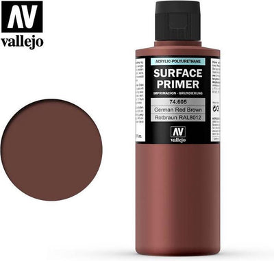Vernice acrilica Vallejo hobby paint - 74605 marrone rosso tedesco - primer - bottiglia di vernice acrilica - 200 ml
