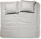 Funda nórdica Damai linea - satén de algodón - doble - 200x200 220 cm - glaciar + 2 fundas de almohada 60x70