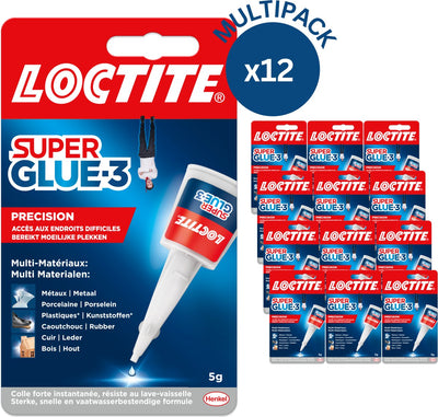 Loctite precision 12 x 5 grams extremely strong | universal super glue | multi-glue for craft precision solutions | strong all-purpose glue.
