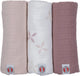 Fasce Lodger - panni idrofili - rosa - 70x70 cm - 3 pezzi - cotone biologico