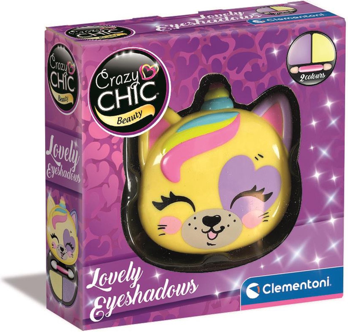 Clementoni Crazy Chic Sombra de ojos en caja de maquillaje Tigre