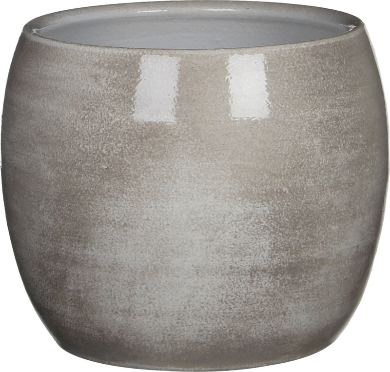 Maceta decorativa de mica - gris claro - cerámica - d20 x h18 cm - maceteros de interior