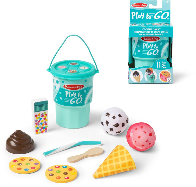 Melissa Doug – set da gioco per il gelato da viaggio – giocattoli in legno