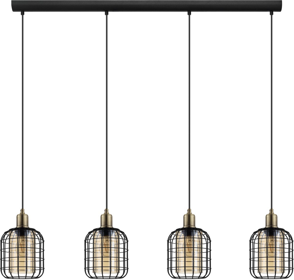 Eglo chisle hanglamp - e27 - 130 cm - zwart gebronsd amber