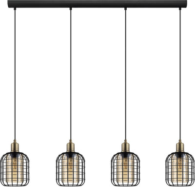 Eglo chisle hanglamp - e27 - 130 cm - zwart gebronsd amber