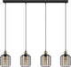 Eglo chisle hanglamp - e27 - 130 cm - zwart gebronsd amber