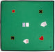 Tappeto per carte Engelhart – 120 x 120 cm – 100% cotone – con 4 applicazioni – lavabile – tappeto da gioco per giochi di carte e serate di gioco –