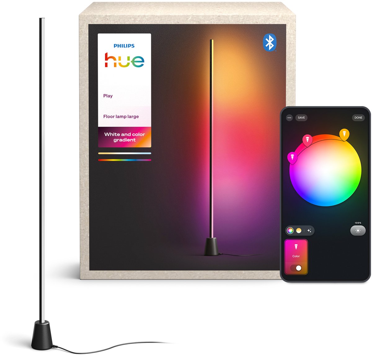 Lampada da terra LED Philips Hue Play - intrattenimento - luce bianca e colorata regolabile - 135 cm - illuminazione intelligente