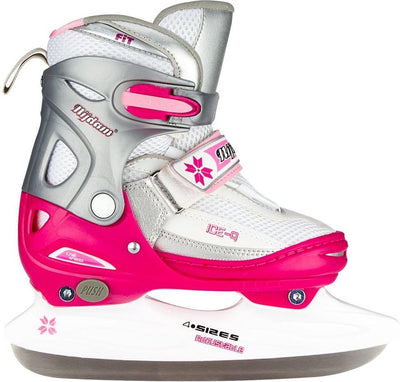 Pattino artistico Nijdam - regolabile - taglia 30-33 - stivale semi-morbido - rosa