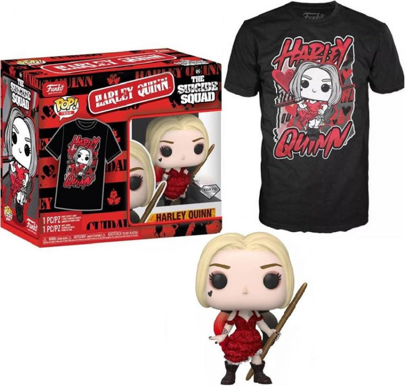 ¡Funko pop! caja de camiseta: dc the suicide squad - harley quinn #1111 exclusiva colección de diamantes (talla l)