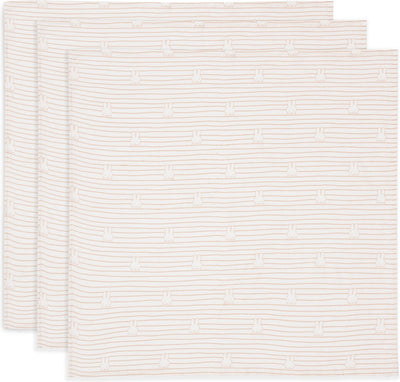 Jollein x Miffy panno idrofilo piccolo - 70x70 cm - strisce miffy - biscotto - 3 pezzi
