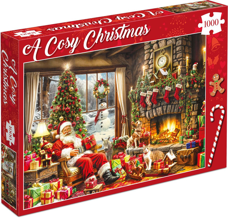 Rompecabezas navideño de Tucker's Fun Factory - una Navidad acogedora - 1000 piezas 68×49cm (ancho×alto) - rompecabezas