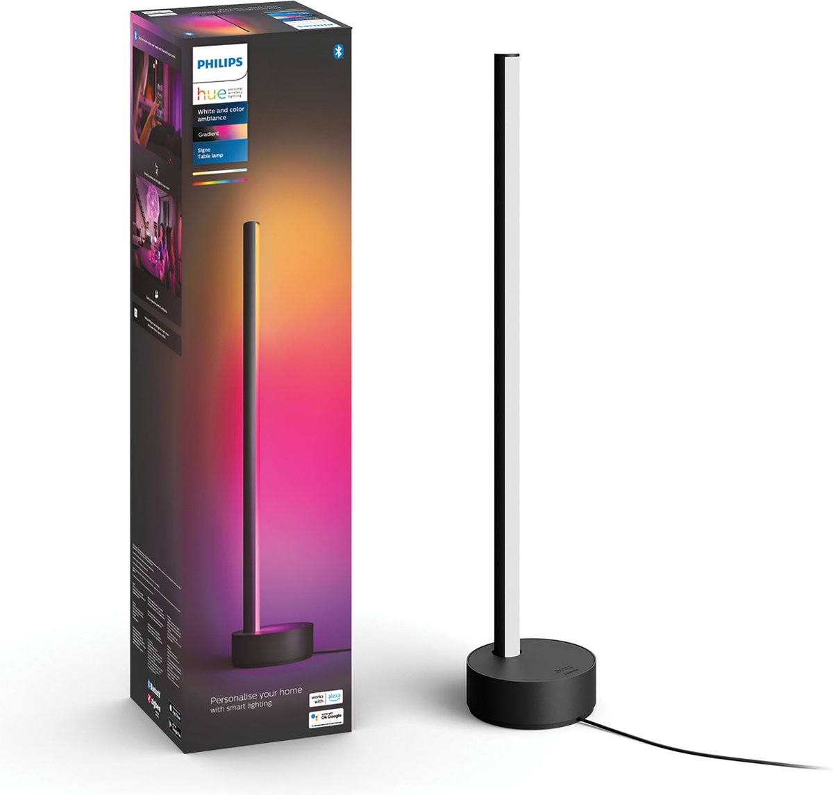 Lampada da tavolo Philips hue gradient signe - luce bianca e colorata - nera