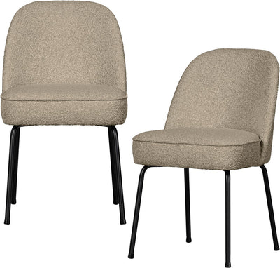 Sedie per sala da pranzo Wood Vogue - bouclé - beige - set di 2