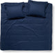 Damai linea - dekbedovertrek - 240x200 220 cm - lits-jumeaux - indigo + 2 kussenslopen 60x70