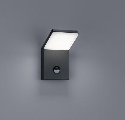 Trio perla - lámpara de pared - antracita - incl. 1x smd 8w - sensor de movimiento - iluminación exterior - ip54