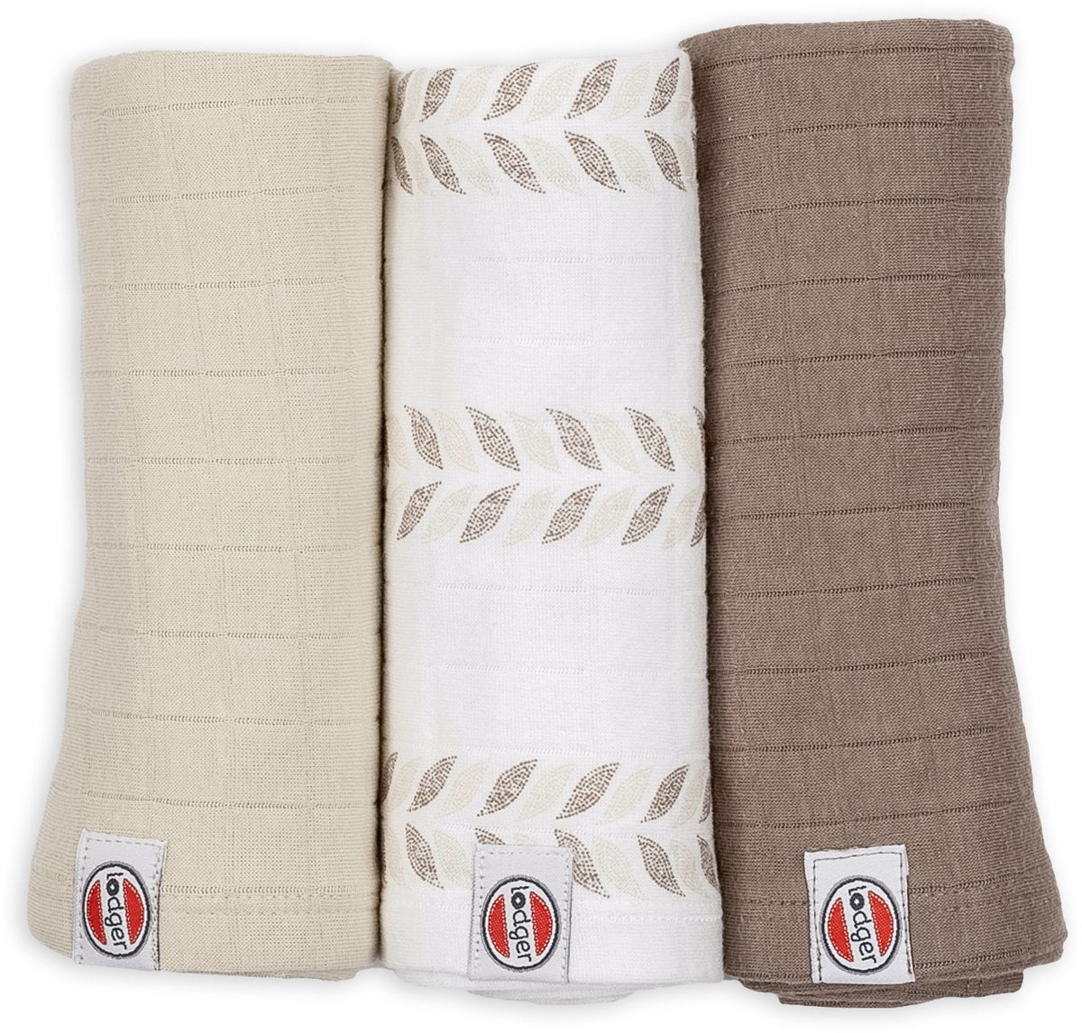 Fasce Lodger - panni idrofili - crema - 70x70 cm - 3 pezzi - cotone biologico