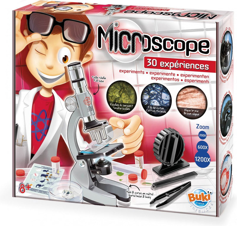 Buki france buki - microscopio per bambini - 30 esperimenti - ingrandimento x1200 - giocattoli educativi
