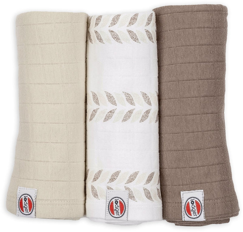 Fasce Lodger - panni idrofili - crema - 70x70 cm - 3 pezzi - cotone biologico