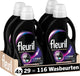 Fleuril nero - detersivo liquido - bucato scuro e nero - 4x29 lavaggi - confezione risparmio