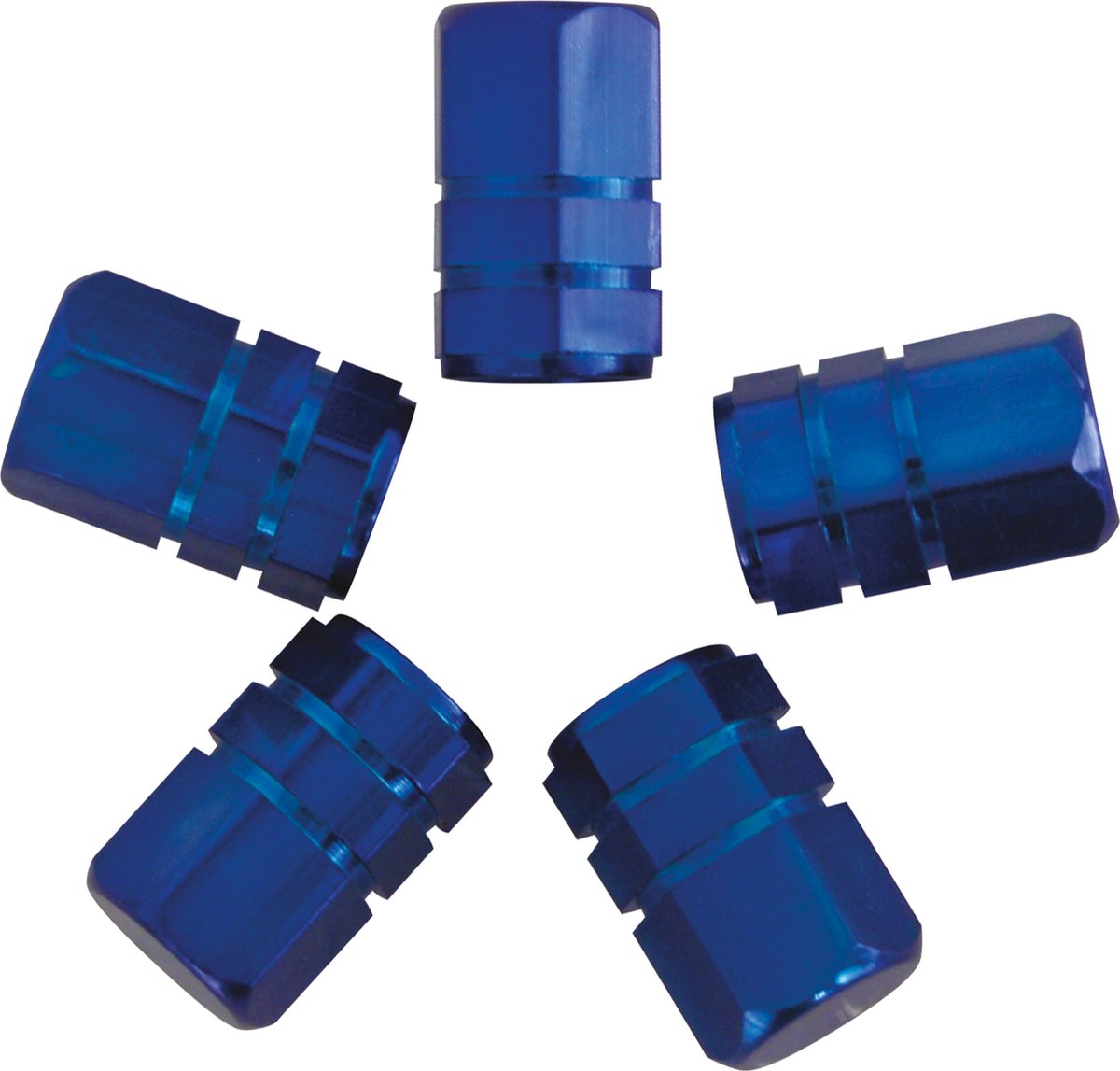 Carpoint ventieldoppen zuiger - 5 stuks - blauw