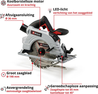 Einhell battery Handcirkelzag Te-CS 18 190 Li Bl Solo