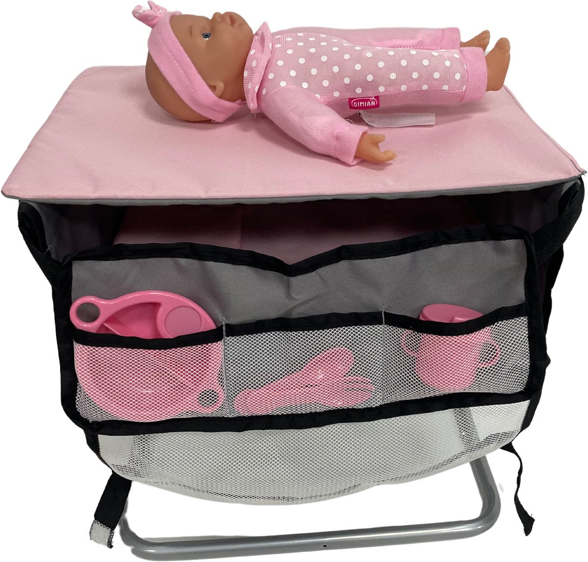 Dimian - bambolina - juego de cambiador con muñeca y accesorios - cama cerca de mí
