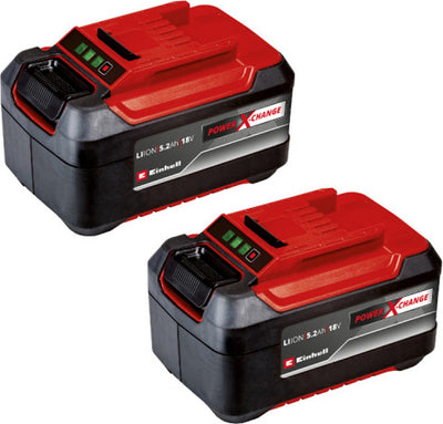 Batería Einhell twinpack de 5,2 ah - power x-change - ion de litio de 18 v - 2 baterías de 5,2 ah - máx. potencia: 1250 w - sistema de gestión activa de la batería