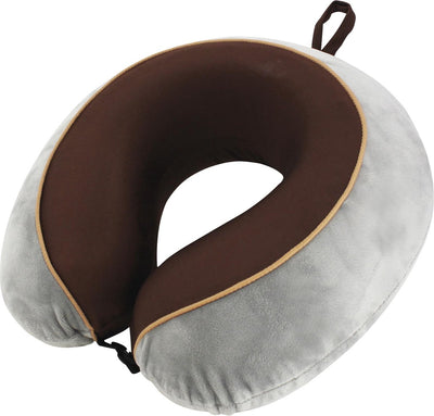 Travelsafe neck pillow de luxe - memory foam - gray brown