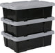Scatola portaoggetti Iris Powerbox - 25 l - plastica - nero grigio - set di 3