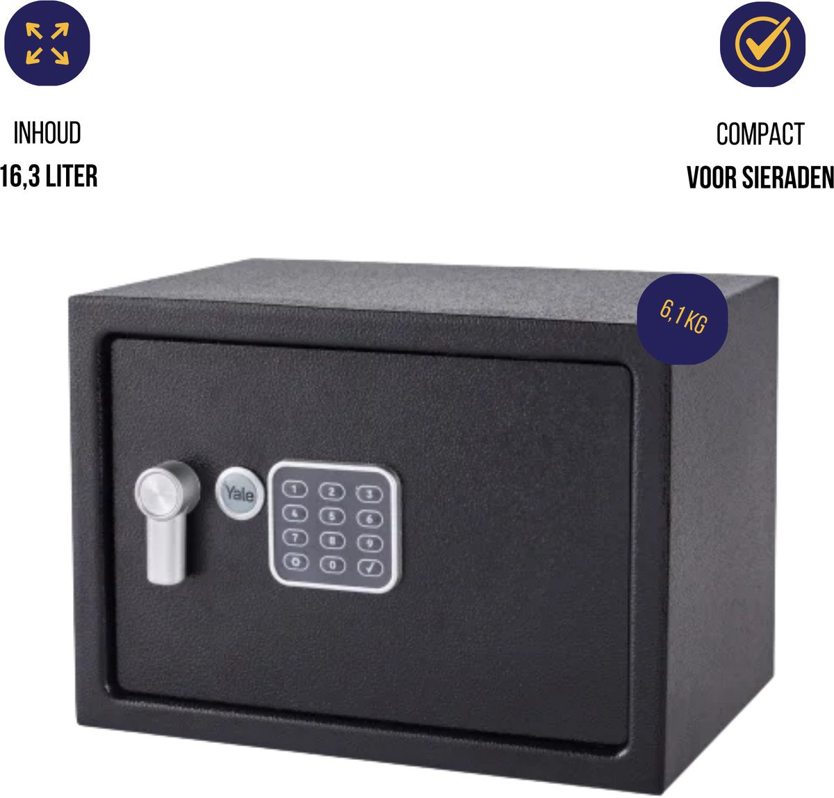 Yale - electronic safe with alarm - medium - standard protection