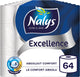 Papel higiénico Nalys excellence - 64 rollos - maxi hojas (5 capas) - paquete económico - embalaje de papel